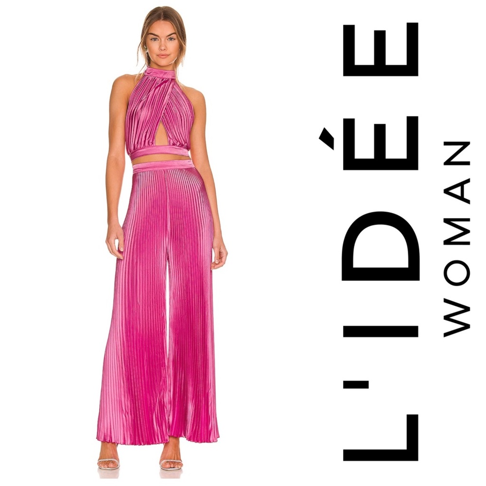 LIDÉE Vibrant Pink Jumpsuit with Luxurious Palazzo Style